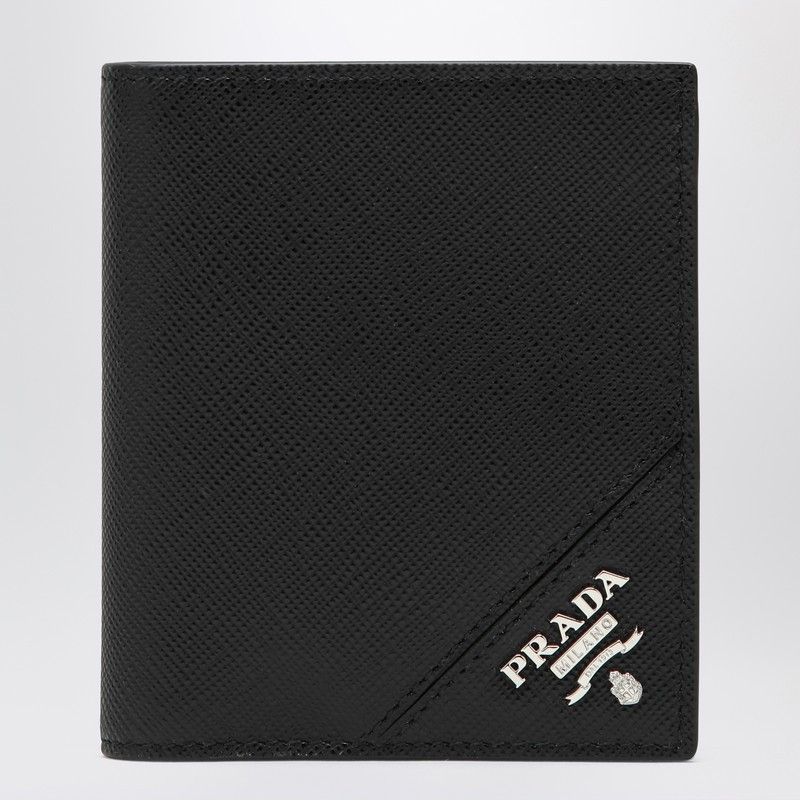 Prada Prada Small Black Wallet In Saffiano Size ONE SIZE - 1 Thumbnail