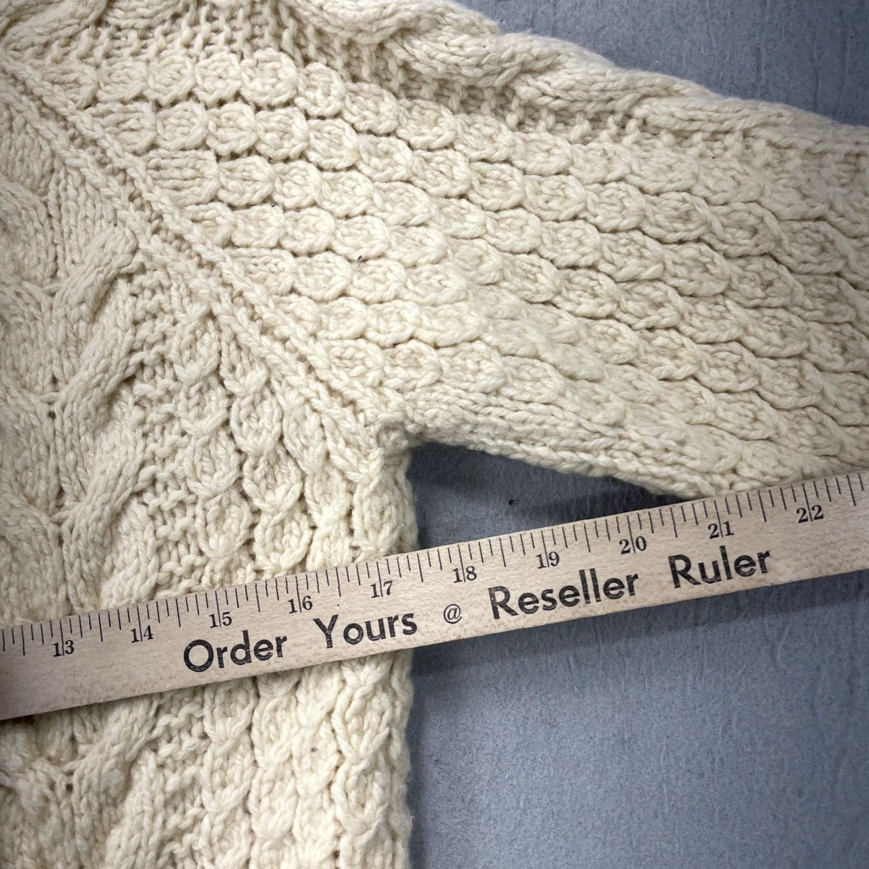 Vintage VINTAGE Limited America Fisherman Sweater Womens M Cardigan 90s Wool Ivory Zip Knitted Knit M Womens 90s Size M / US 6-8 / IT 42-44 - 7 Thumbnail
