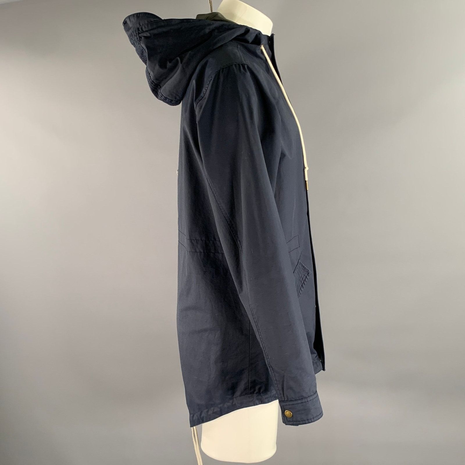 Barney Cools BARNEY COOLS Size M Navy Cotton Blend Windbreaker Jacket Size US M / EU 48-50 / 2 - 3 Thumbnail