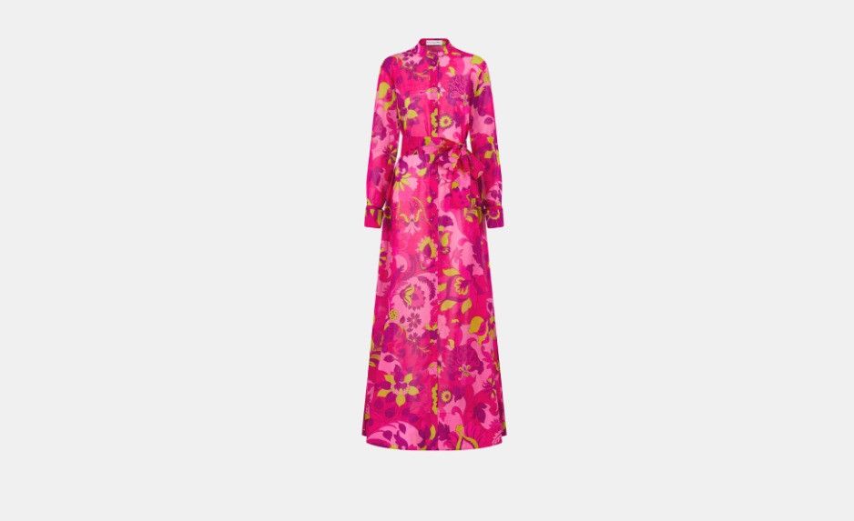 Dior o1w1db10824 Long Belted Dress in Multicolor Size M / US 6-8 / IT 42-44 - 1 Thumbnail