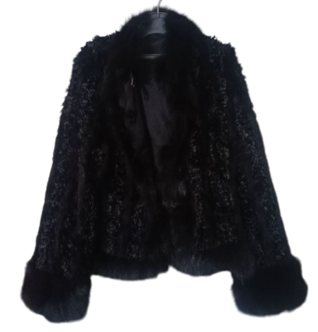 14th Addiction Vintage Y2K real Fur cropped coat jacket AvantGarde 00s Size L / US 10 / IT 46 - 1 Thumbnail