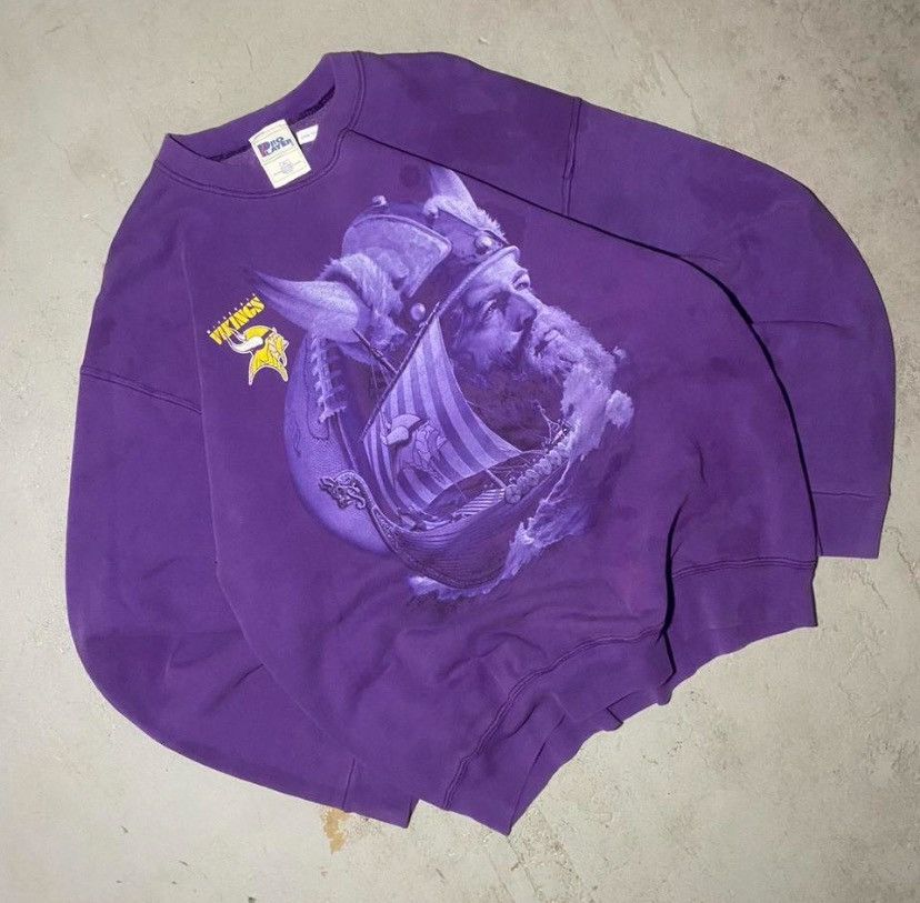 Pro Player Vintage 90s Minnesota Vikings Pro-Player Crewneck Size US XL / EU 56 / 4 - 1 Thumbnail