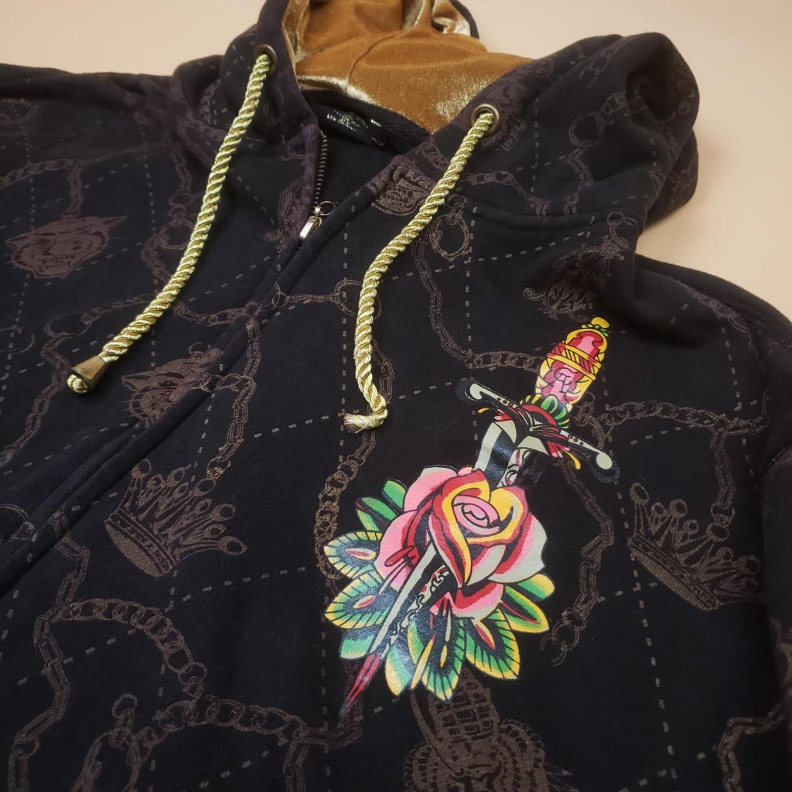Ed Hardy y2k Christian Audigier Los Angeles Ed Hardy AOP ZipUp Hoodie Size US XXL / EU 58 / 5 - 3 Thumbnail