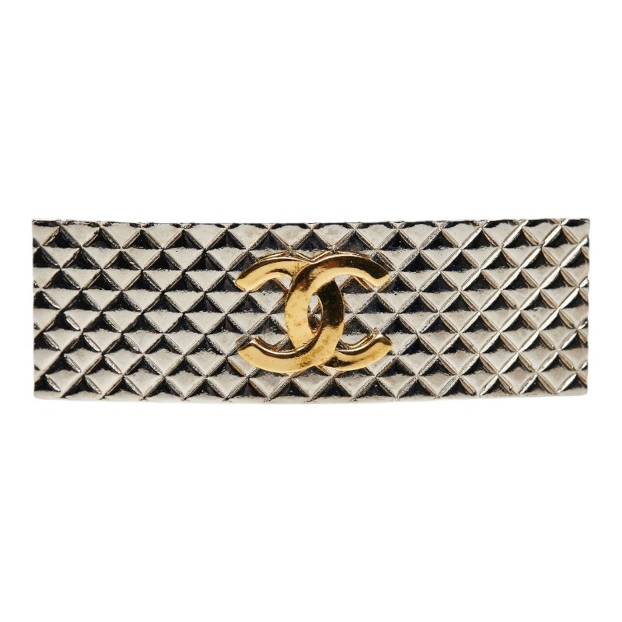 Chanel Chanel coco mark barrette silver gold plated metal ladies CHANEL