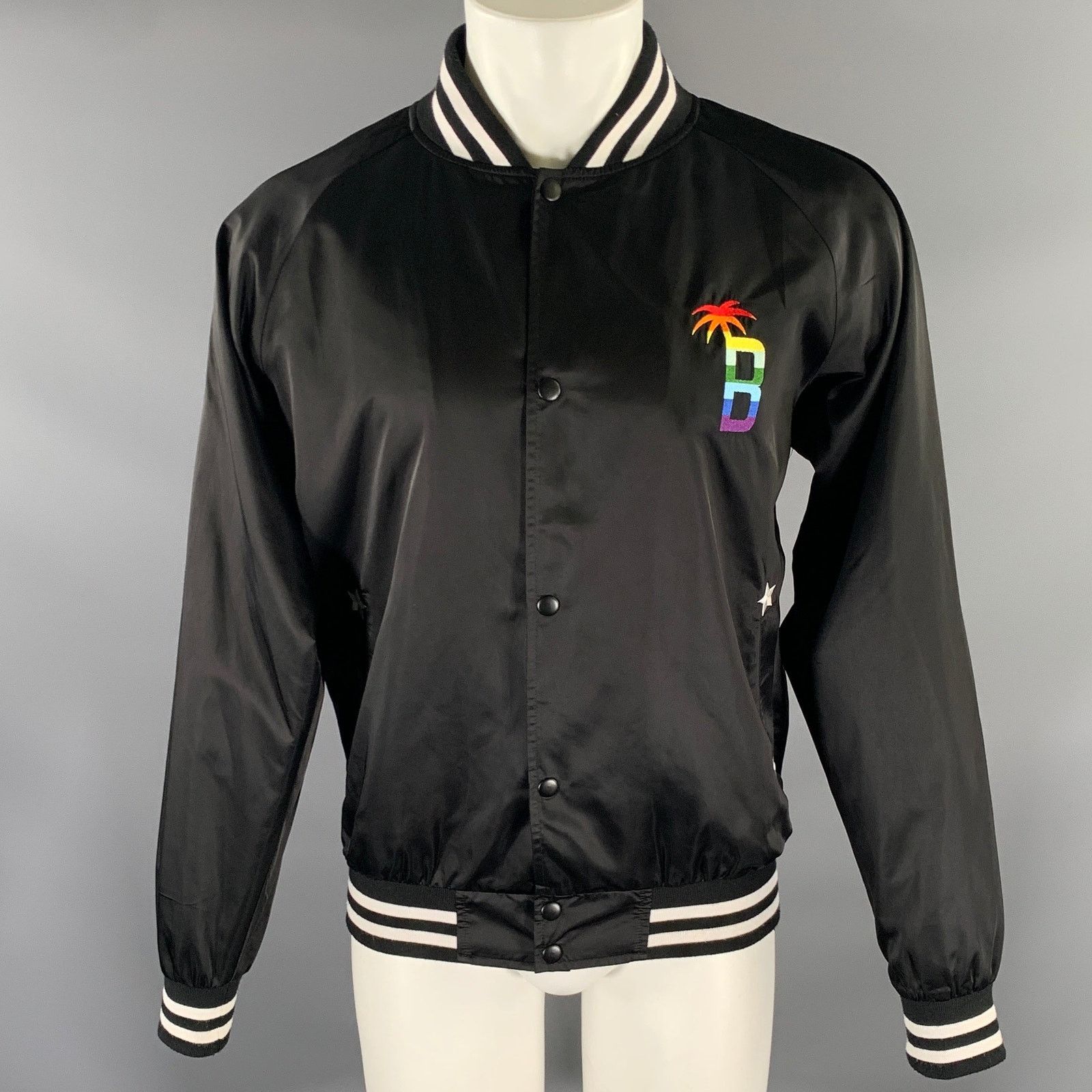 Barneys New York BARNEYS NEW YORK Size L Black Embroidery Bomber Jacket Size US L / EU 52-54 / 3 - 1 Thumbnail