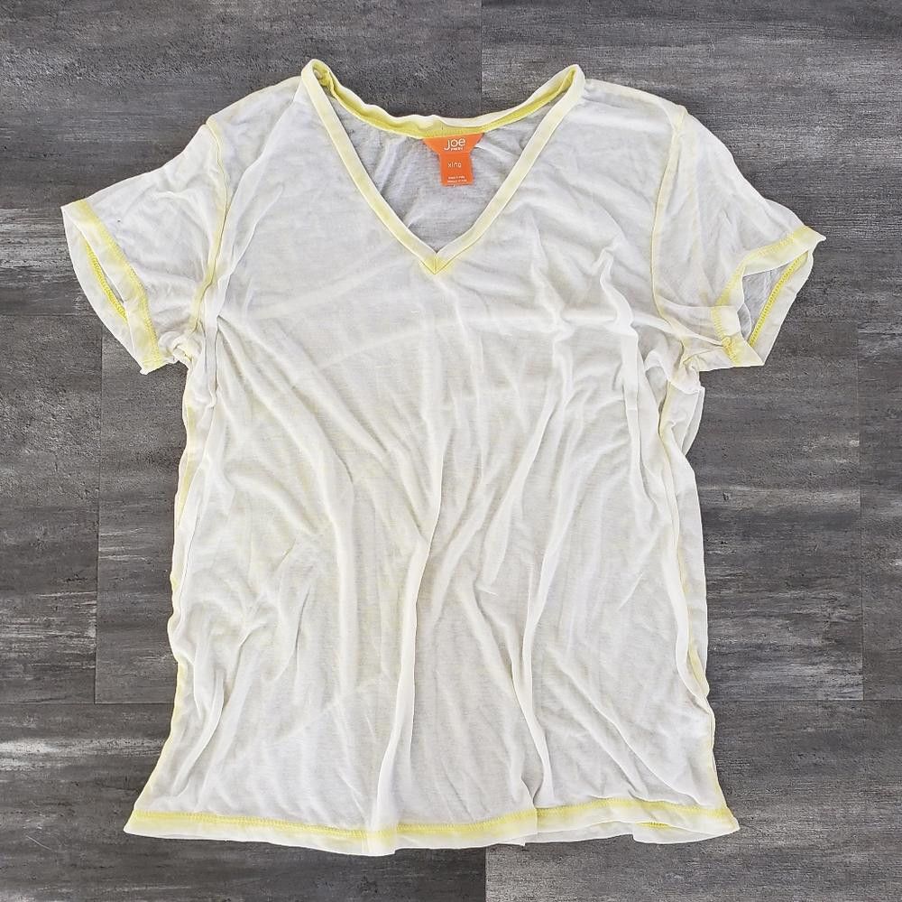 Joe Freshgoods Yellow White Burnout JF Short Sleeve Size XL / US 12-14 / IT 48-50 - 1 Thumbnail