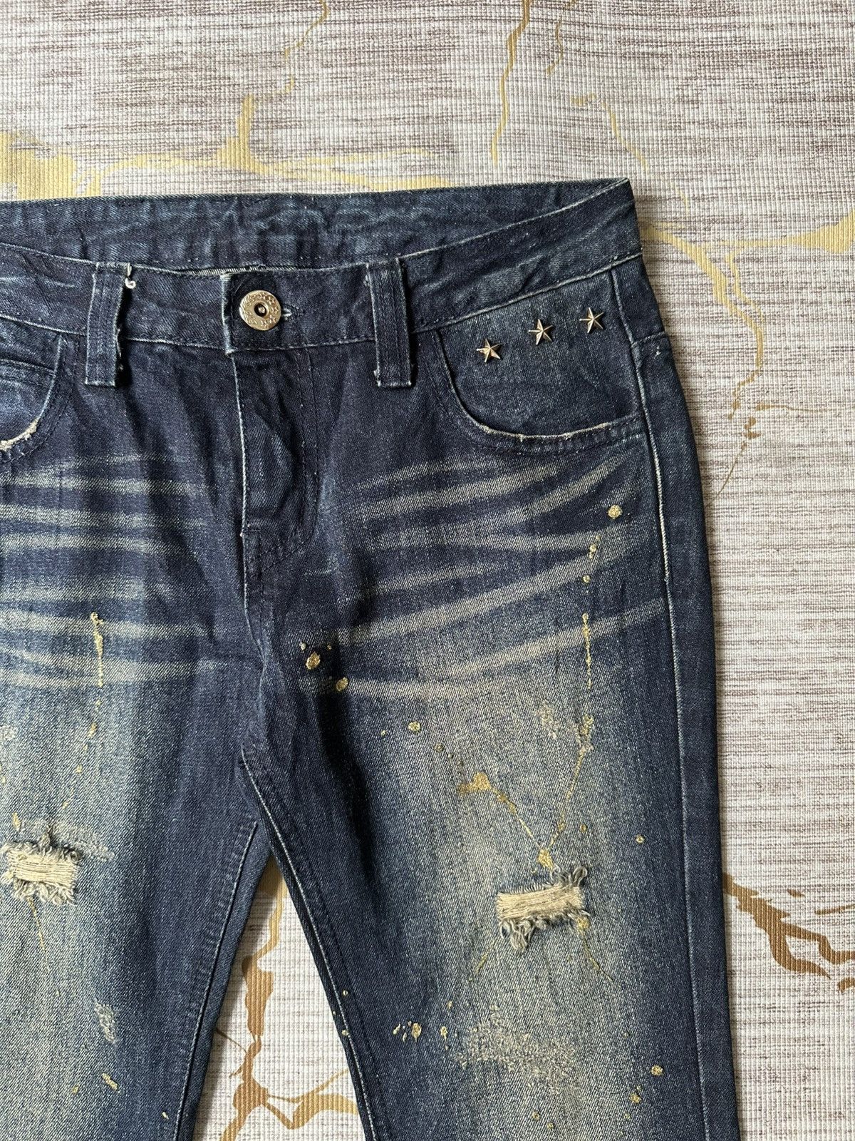 Japanese Brand FLARE Thirteen Japan Claw Marks Lowrise Design Denim Size US 29 - 11 Thumbnail