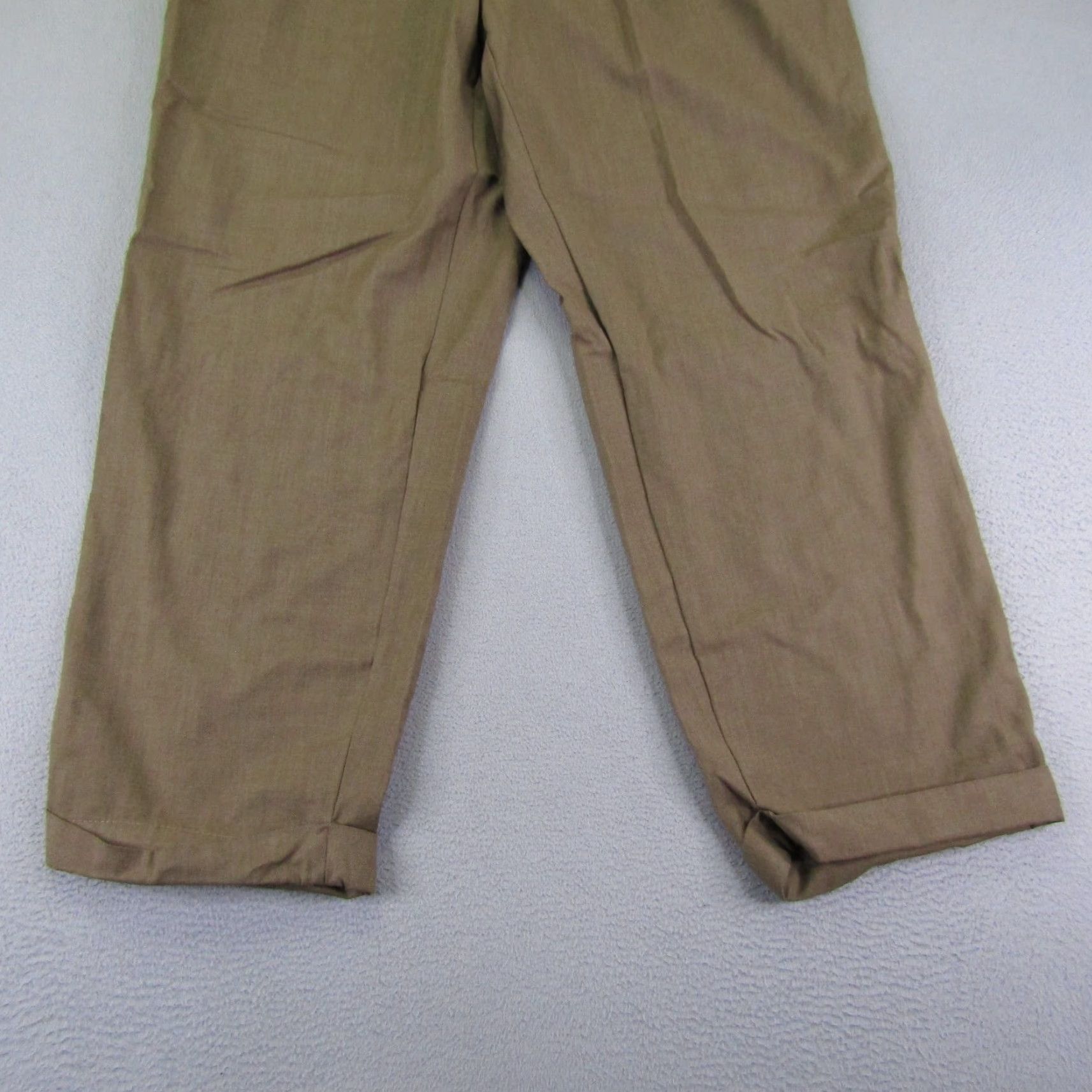 Canali VINTAGE Canali Dress Pants Mens 36x28 Brown Wool Trousers Pleated Cuffed Wide Leg Italy 90s Mens Size US 36 / EU 52 - 3 Thumbnail