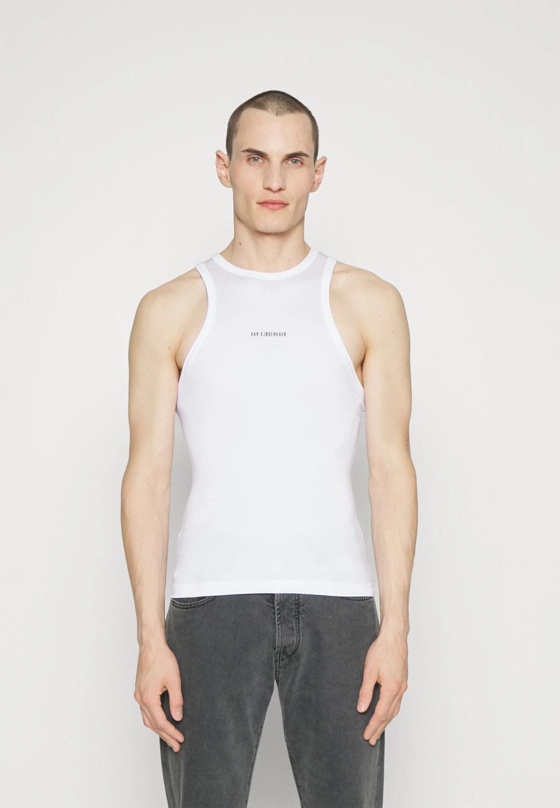 Han Kjobenhavn !DS! SS23 Han Kjobenhavn Logo Stretch White Racer Top Size US M / EU 48-50 / 2 - 1 Thumbnail