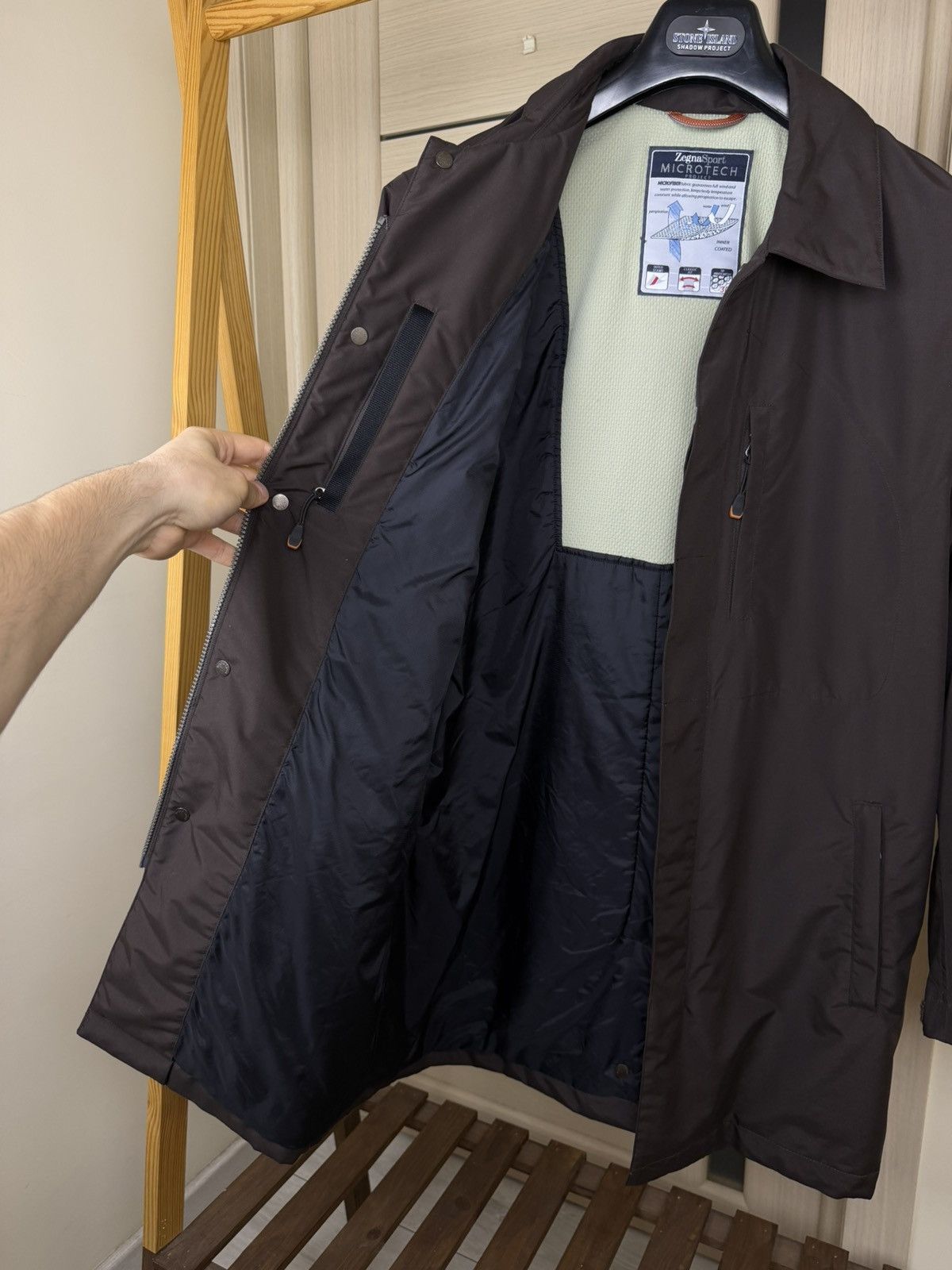 Ermenegildo Zegna Zegna Sport microtech project men's raincoat in brown size M Size US M / EU 48-50 / 2 - 10 Thumbnail
