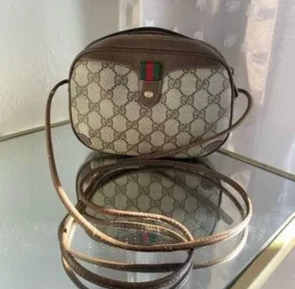 Gucci × Vintage Vintage Gucci GG Supreme Web Sherry Line Shoulder Size ONE SIZE - 1 Thumbnail