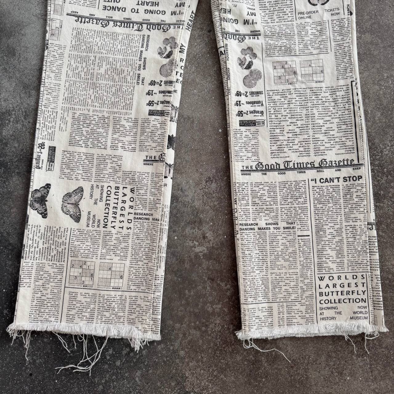 Hysteric Glamour × Japanese Brand × Vintage 2000’s Aesthetic Gazette Printed Jeans (John Galliano style) Size 27" / US 4 / IT 40 - 8 Thumbnail