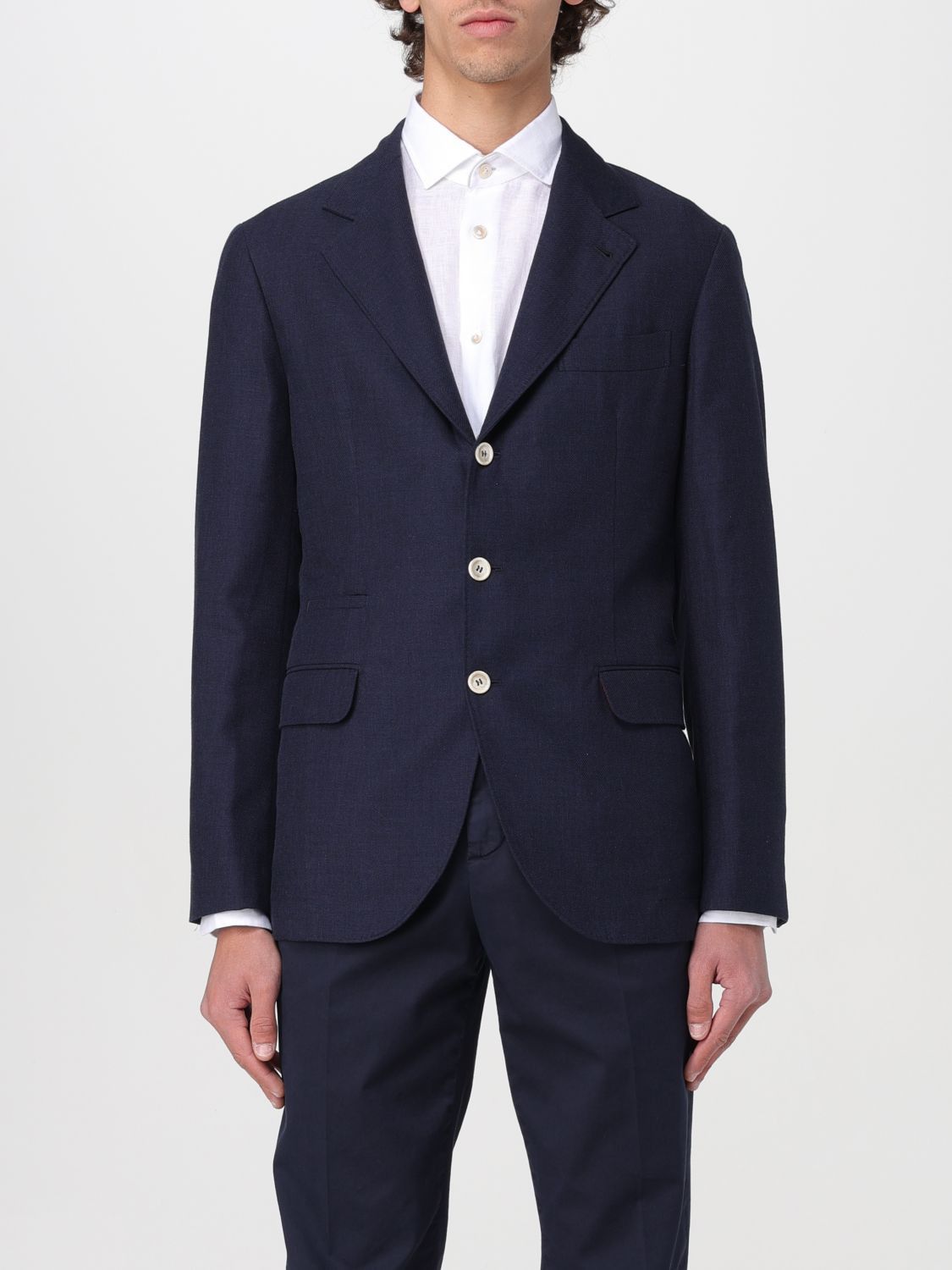 image of Brunello Cucinelli Jacket Men Blue (Size Large)