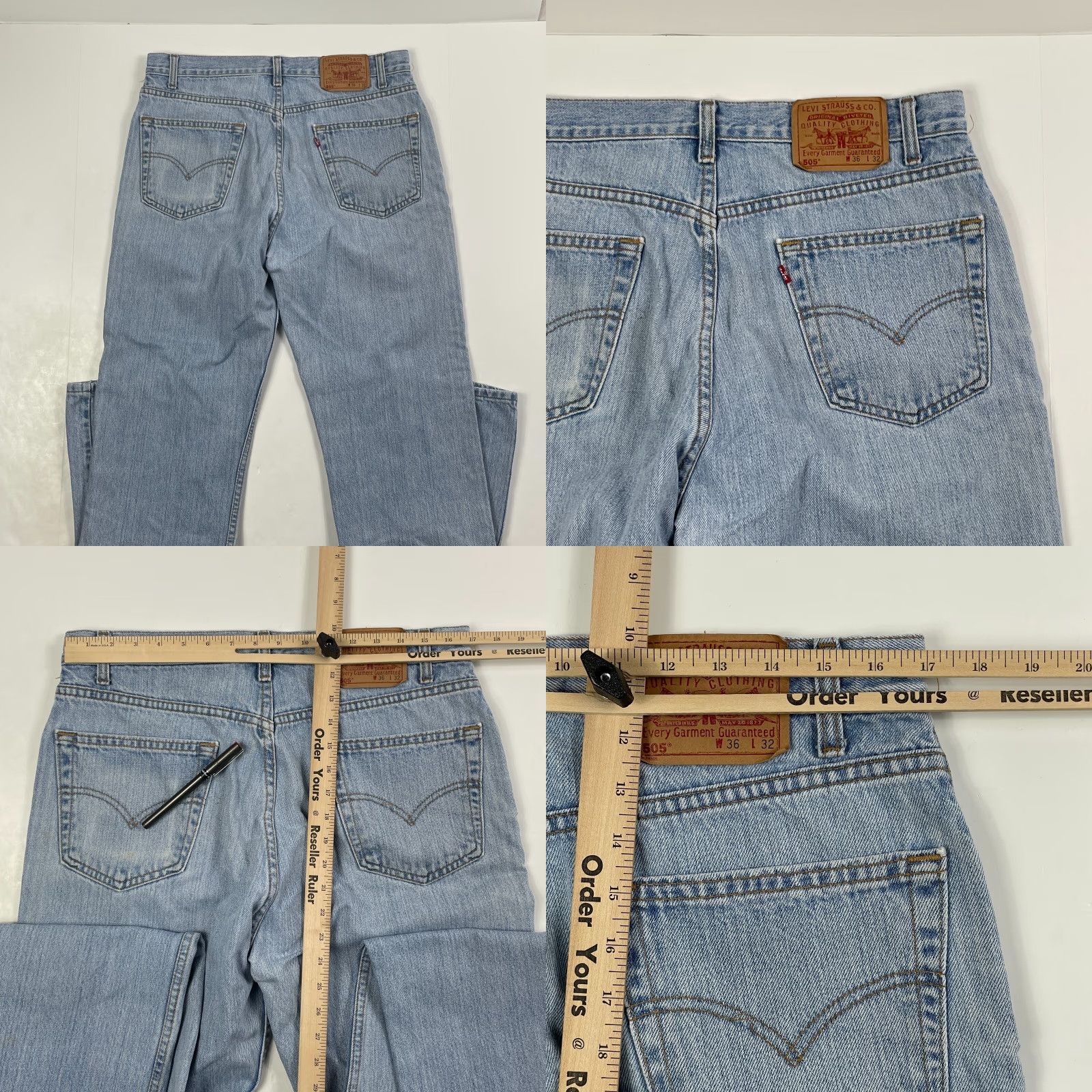 Levi's VINTAGE Levi's 505 Jeans Men's 36 x 32 Blue Straight Leg Light Wash Denim Pants Size US 36 / EU 52 - 8 Thumbnail