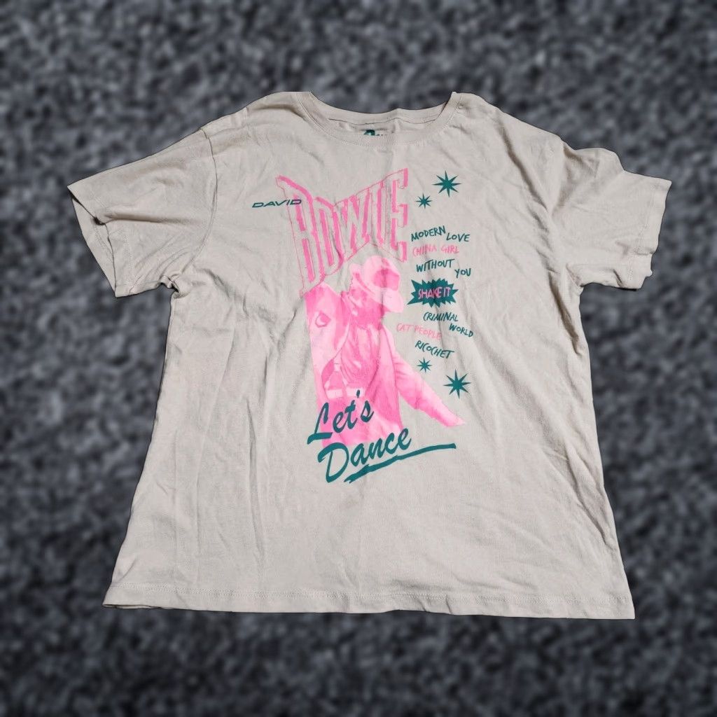 Vintage Vintage David Bowie Let's Dance T-Shirt Men S Graphic Rock Music Beige Cotton Size US S / EU 44-46 / 1 - 1 Thumbnail