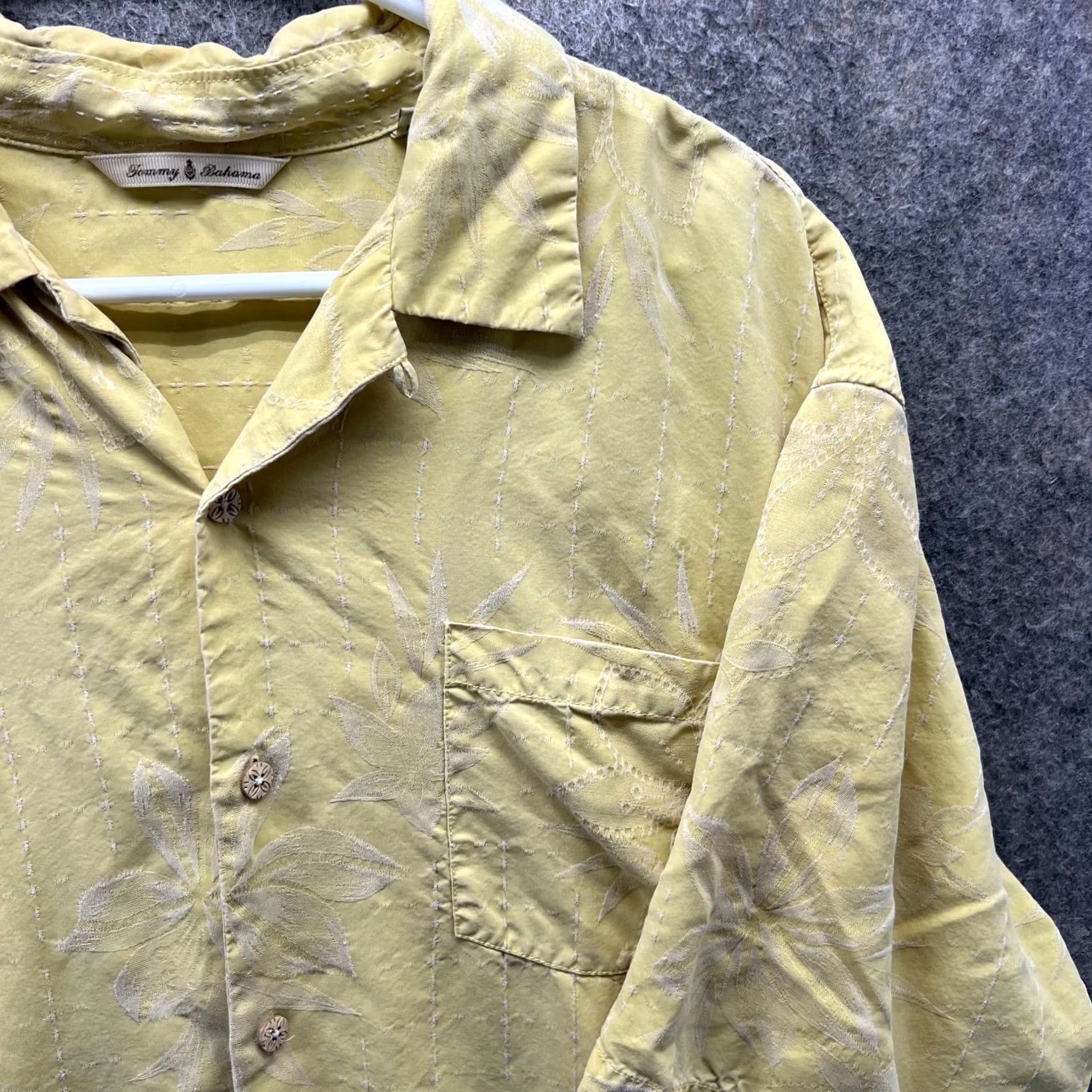 Tommy Bahama Tommy Bahama Shirt Mens Extra Large Yellow Silk Button Down Hawaiian Paradise Camp Floral - Vintage Size US XL / EU 56 / 4 - 7 Thumbnail