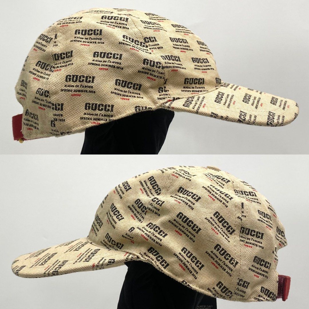 Gucci Gucci Hat Cap Beige Size ONE SIZE - 7 Thumbnail