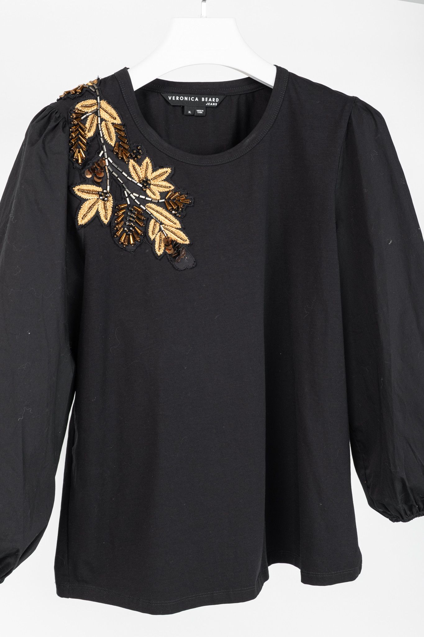 Veronica Beard Veronica Beard Jeans Franchi Embroidered Puff-Sleeve Top Size XL / US 12-14 / IT 48-50 - 3 Thumbnail