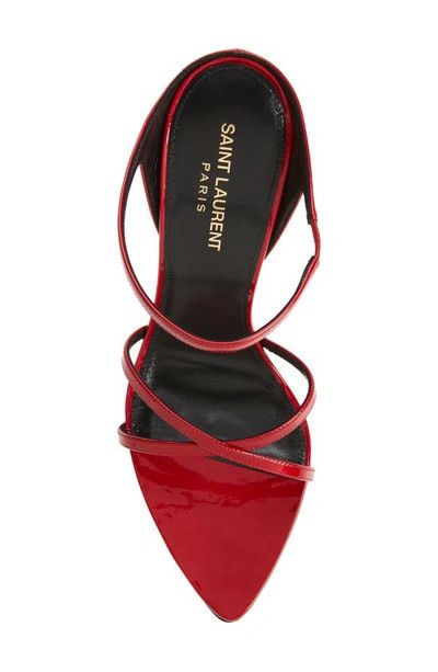 Saint Laurent Paris o1b1hav111224 Gippy Pointed Toe Sandals in Red Size US 6.5 / IT 36.5 - 5 Thumbnail