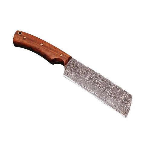 Handmade × Other Damascus Cleaver Knife with Rose-wood Handle Size ONE SIZE - 4 Thumbnail