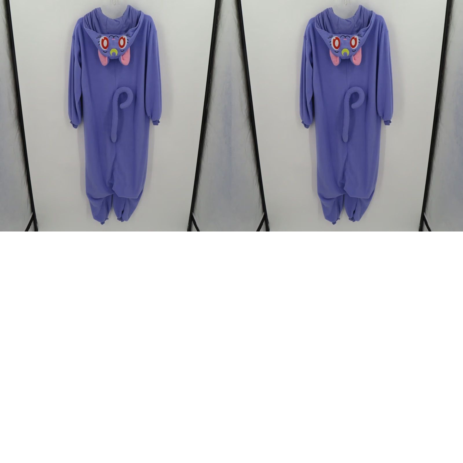 Vintage Sailor Moon Luna One Piece Jumpsuit Unisex Adult One Size fleece Purple Long Sleeve Button Front Pocketed OSFM Women 58.5" Length Size 42" / US 20 - 9 Thumbnail