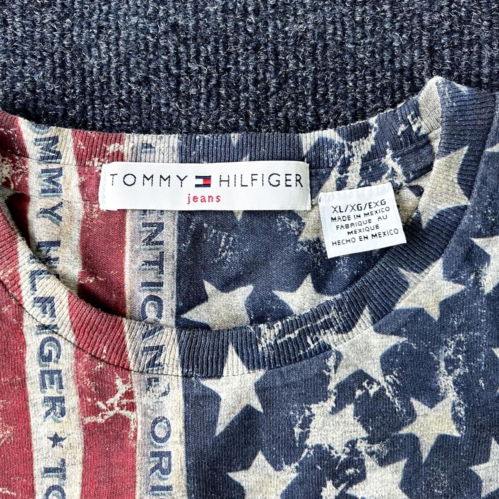 Tommy Hilfiger Tommy Hilfiger Jeans Shirt Womens XL Gray Long Sleeve American Flag Graphic USA Crew Neck T-Shirt Size XL / US 12-14 / IT 48-50 - 3 Thumbnail