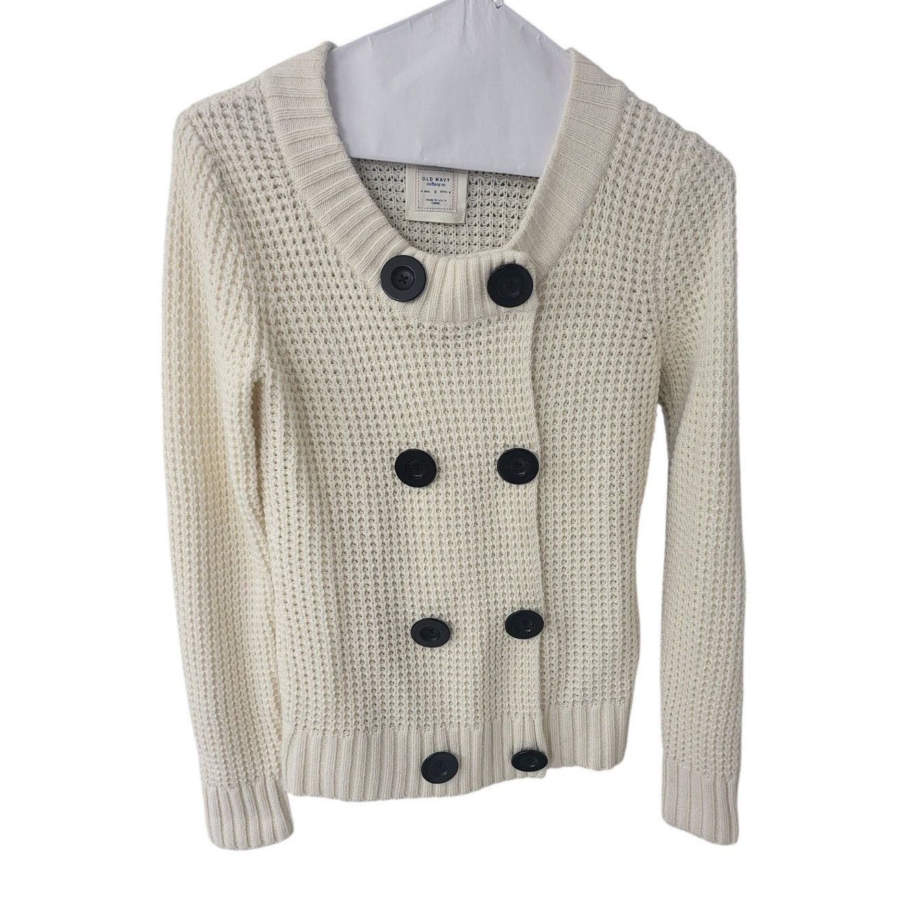 Old Navy Old Navy Cream Double Button/Snap Wool Blend Cardigan - M Size M / US 6-8 / IT 42-44 - 1 Thumbnail