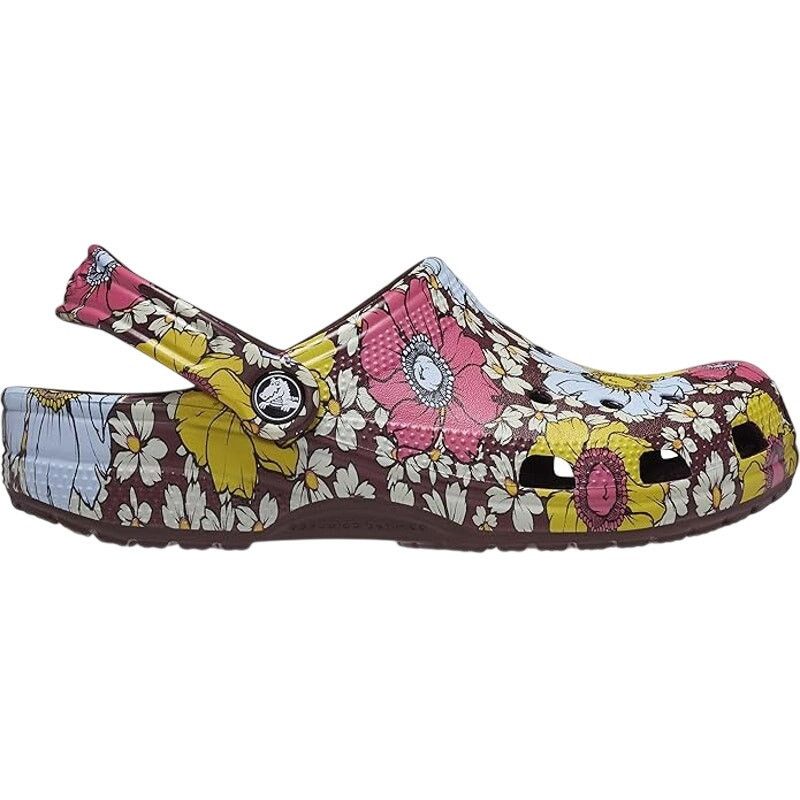 Crocs Crocs Unisex-Adult Classic Graphic Clogs Retro Floral Brown Size US 13 / EU 46 - 2 Thumbnail