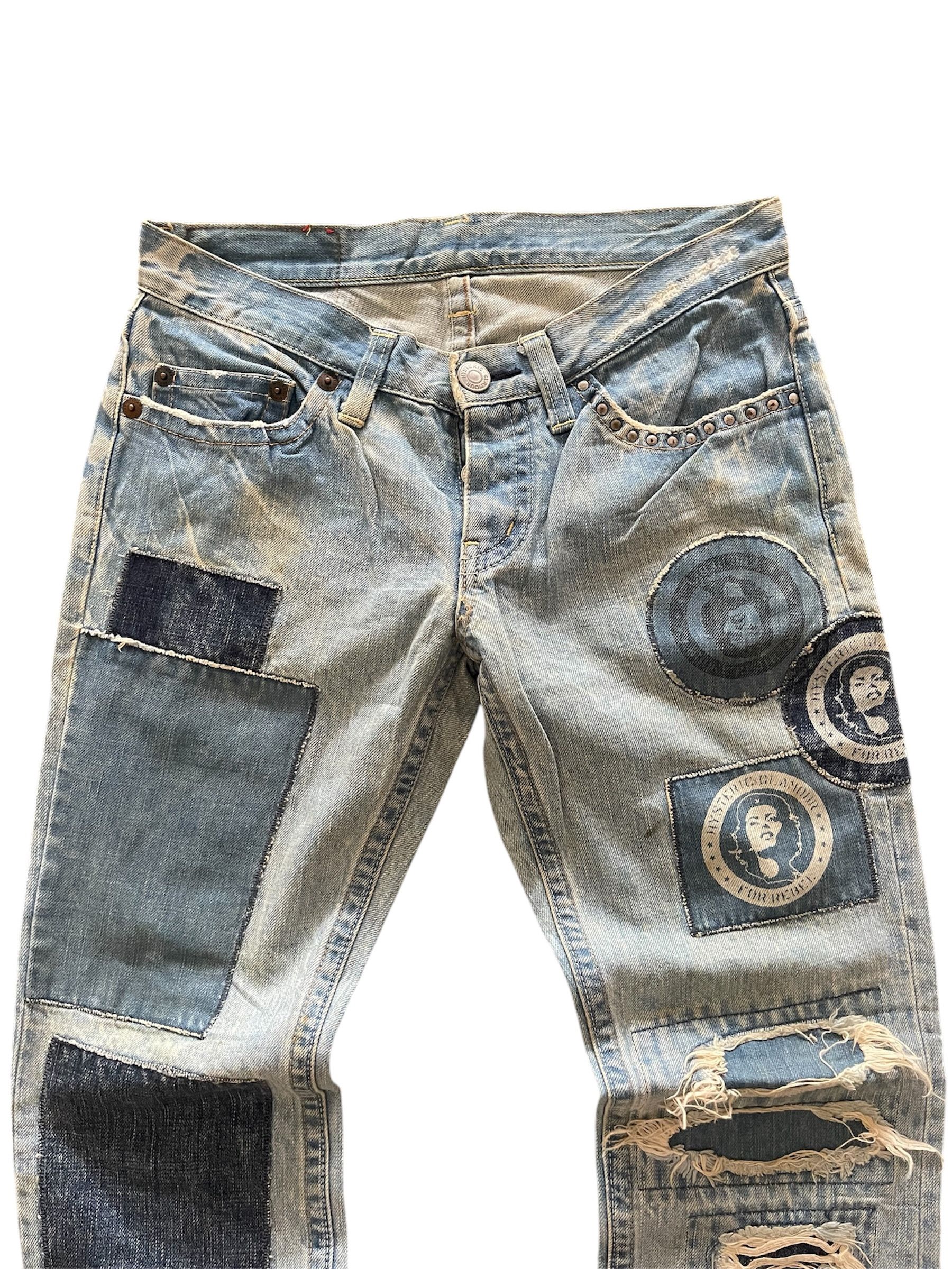 Hysteric Glamour × Le Grande Bleu (L.G.B.) Hysteric Glamour Patchwork Low Rise Baby Blue Reconstruck Size US 30 / EU 46 - 2 Thumbnail