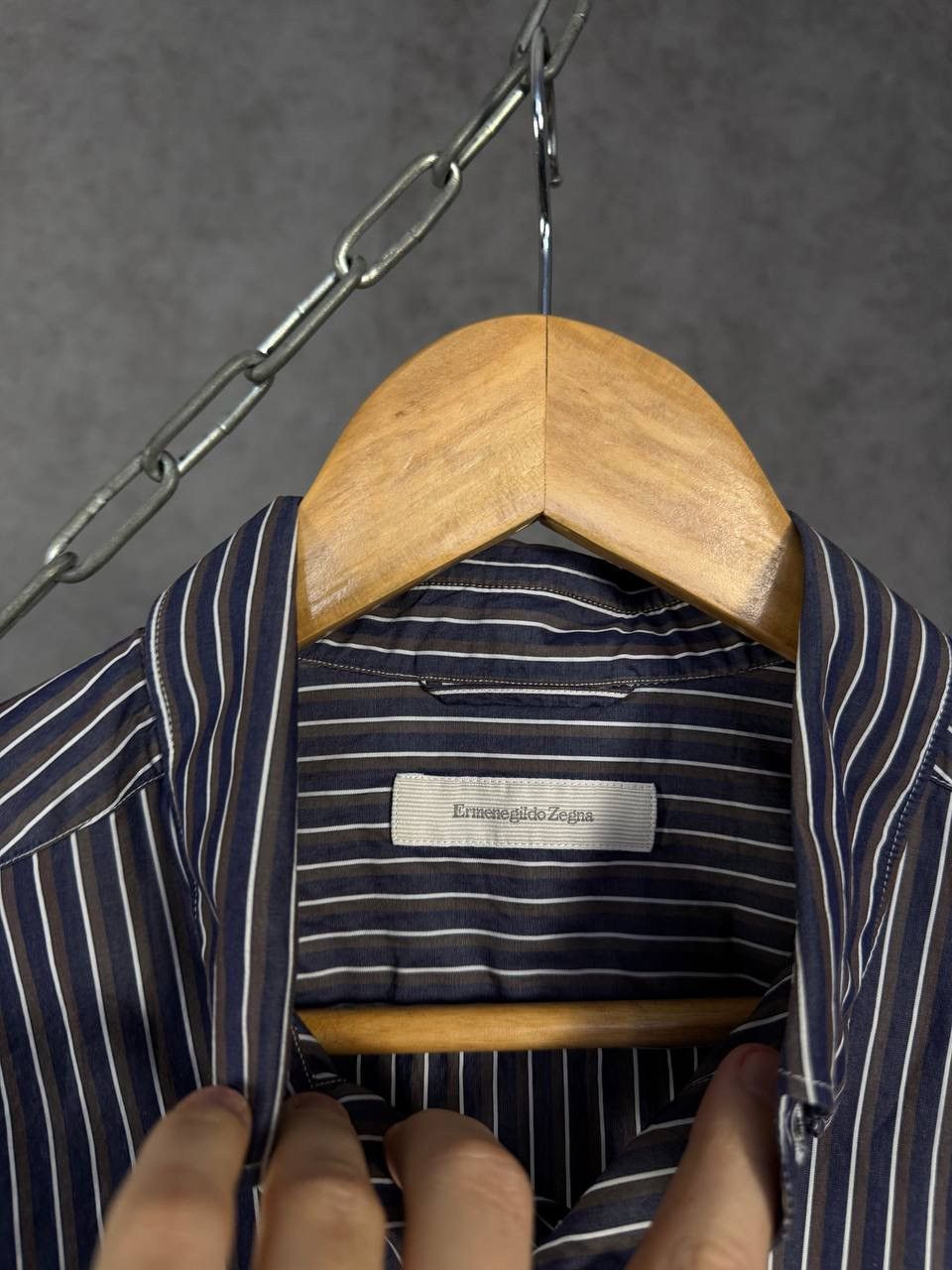 Ermenegildo Zegna Ermenegildo Zegna luxury designer striped shirt Size US M / EU 48-50 / 2 - 3 Thumbnail