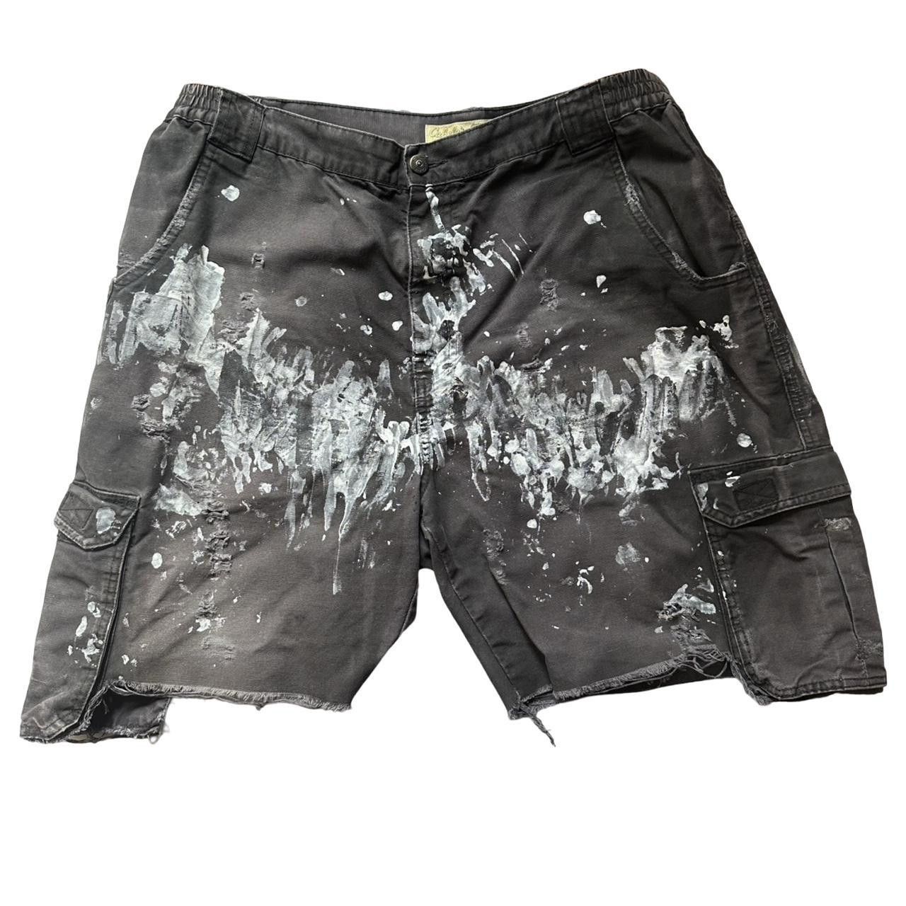 Cabelas ASTROBOI* x Cabelas Pained Faded Black Cargo Shorts - 36" Size US 36 / EU 52 - 2 Thumbnail