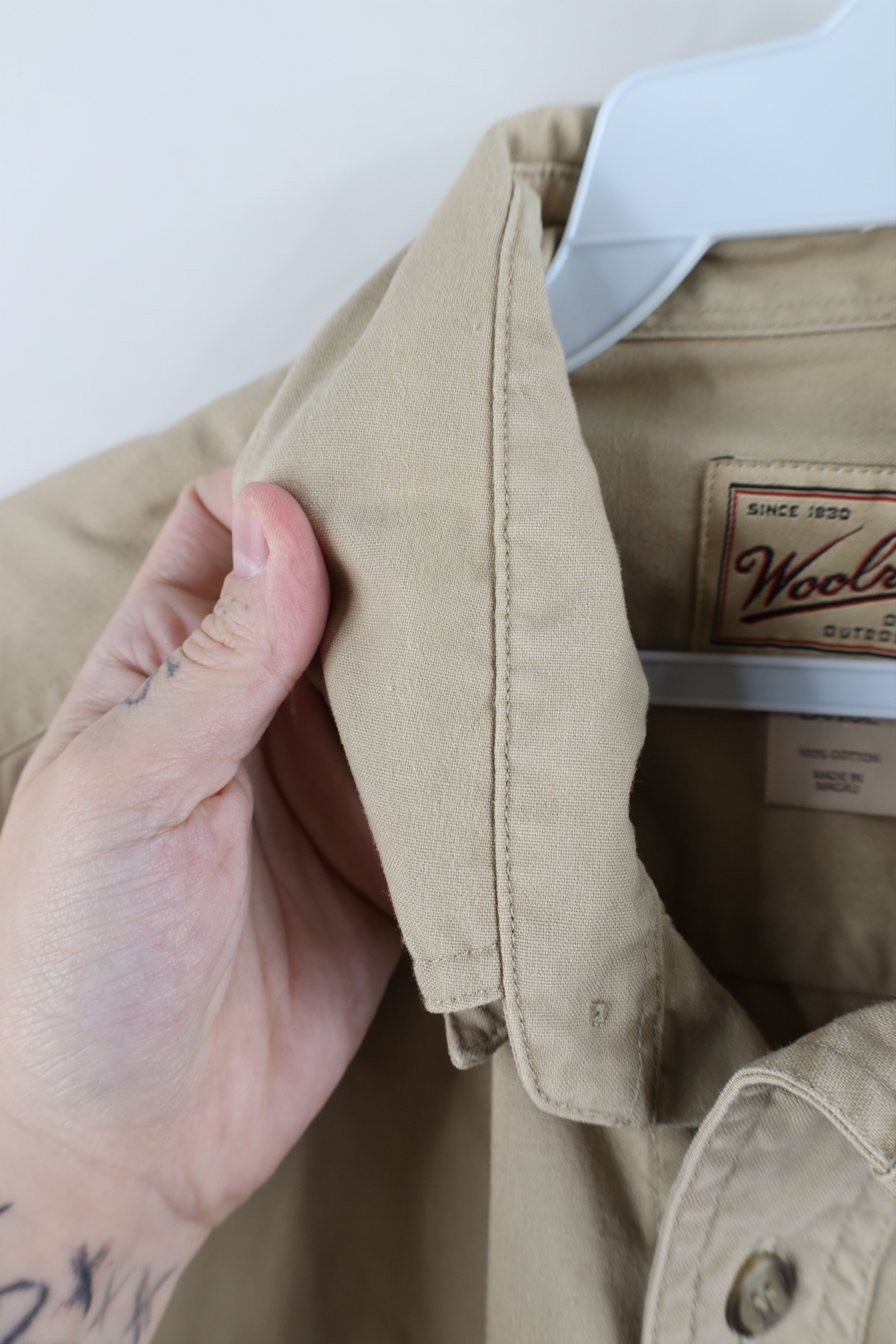 Vintage × Woolrich Woolen Mills Vintage 90s Woolrich Safari Bush Collared Button Shirt Size US L / EU 52-54 / 3 - 9 Thumbnail