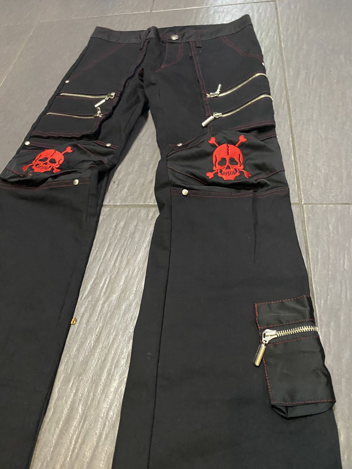 Hysteric Glamour × Japanese Brand × Tornado Mart Flare jeans skulls 💀 Multipocket Boot Cut Size US 29 - 3 Thumbnail