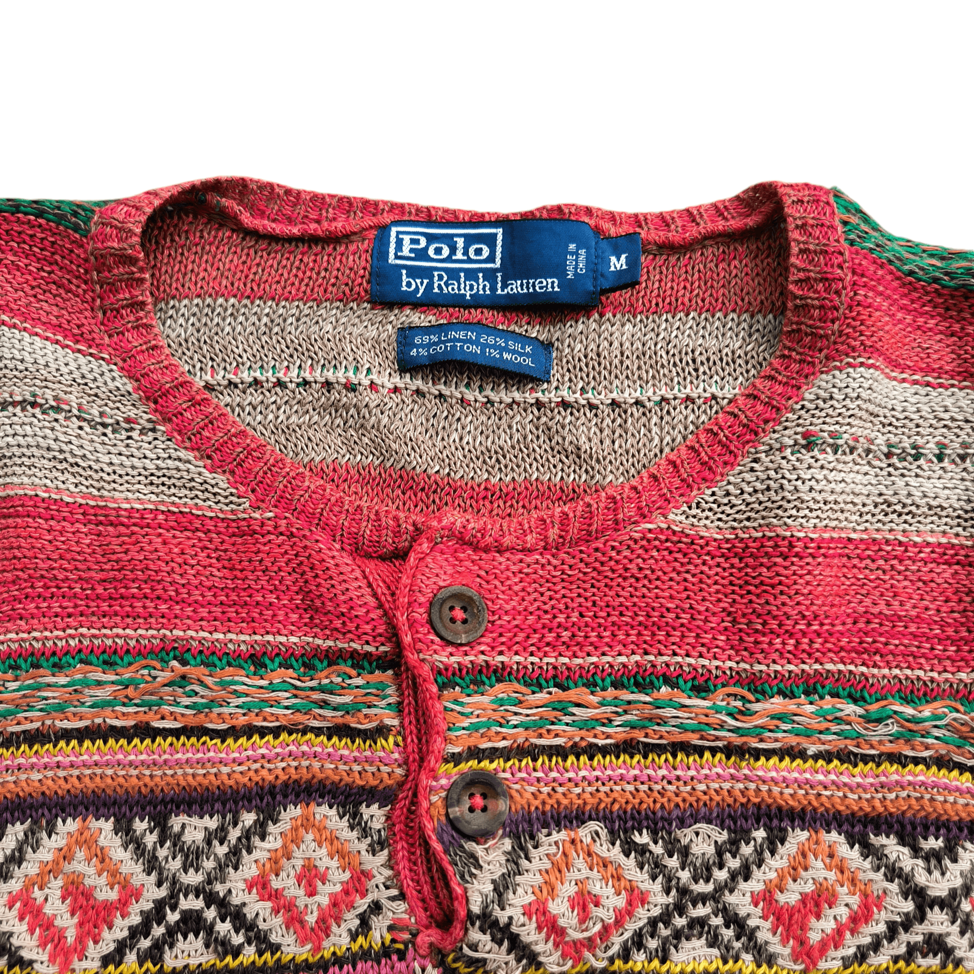 Polo Ralph Lauren Vintage Polo Ralph Lauren Aztec Linen Knit Sweater Size US M / EU 48-50 / 2 - 2 Thumbnail