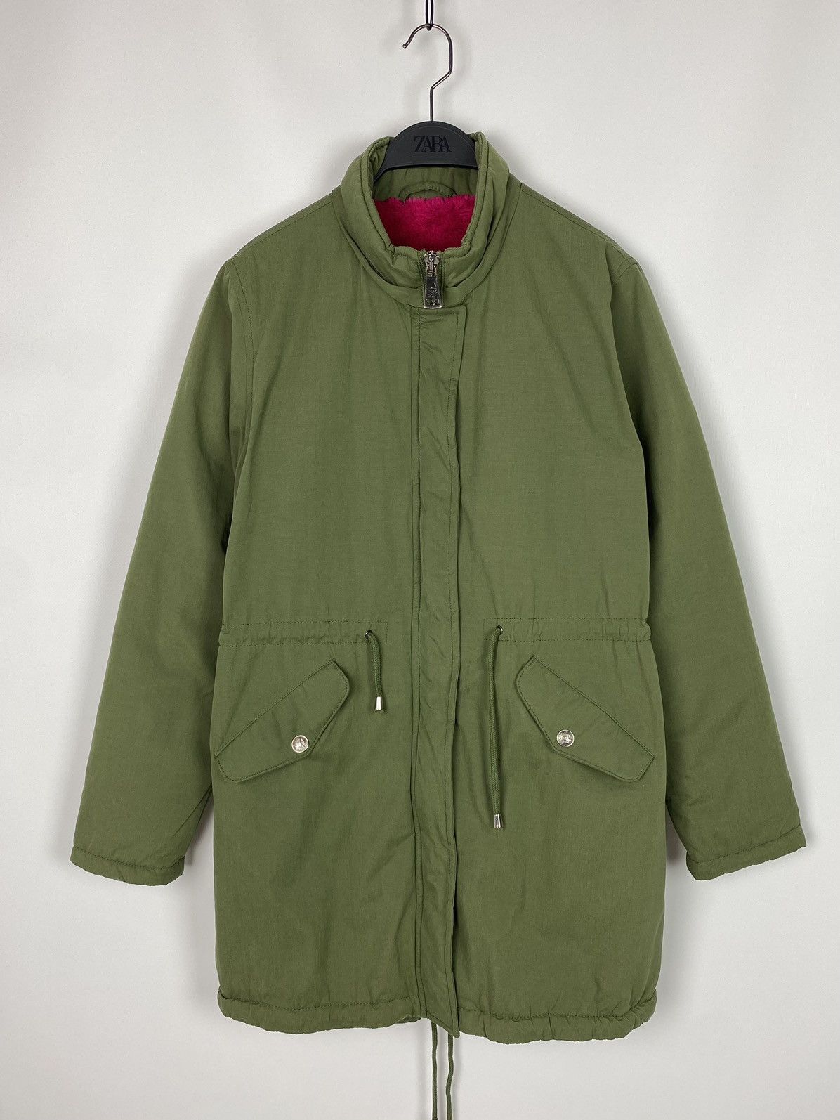 Balmain Balmain Paris Army Green Pink Fur Fishtail Parka Size XL / US 12-14 / IT 48-50 - 4 Thumbnail