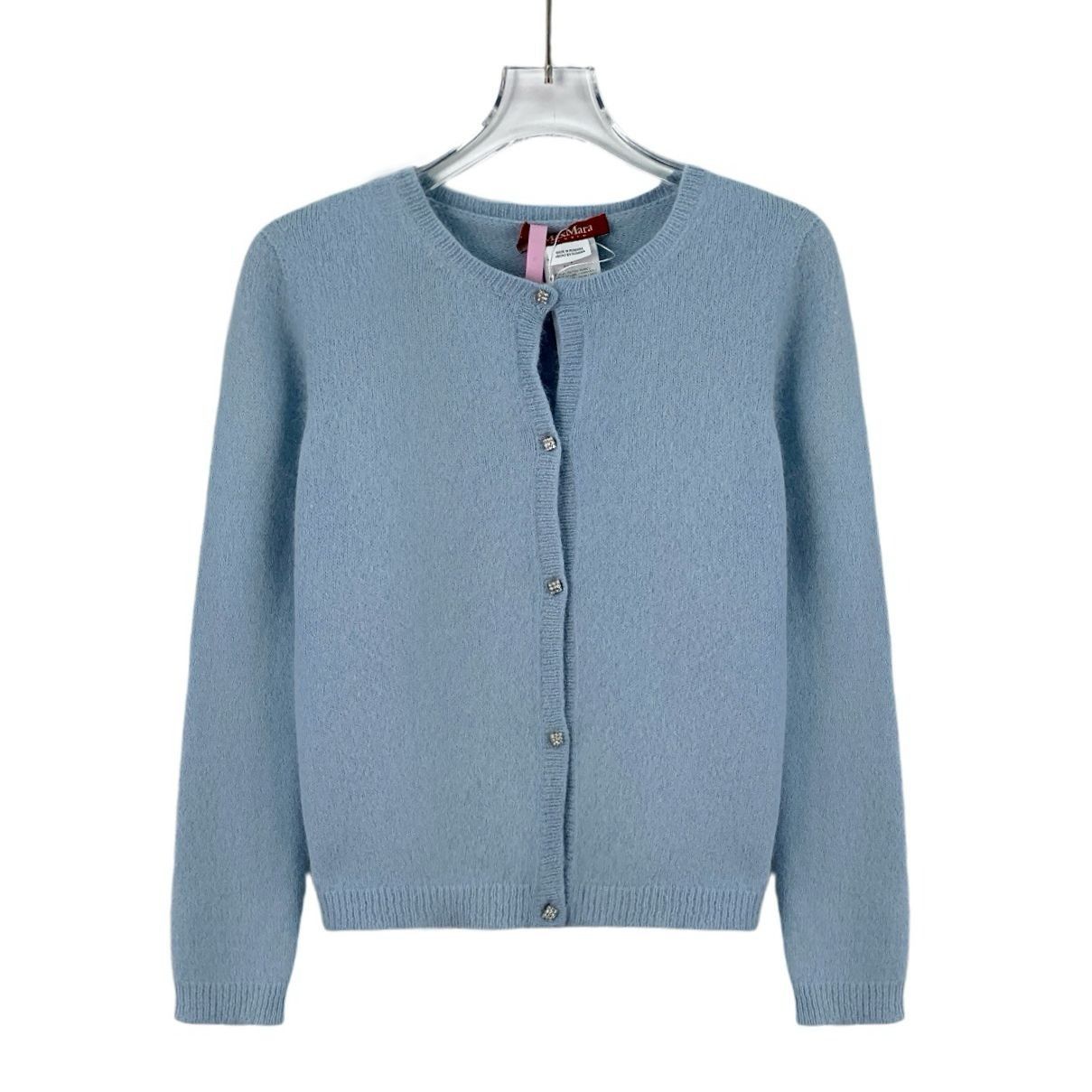 Max Mara MaxMara Studio Light Blue Angora Wool Blend Cardigan Sweater Size S / US 4 / IT 40 - 1 Thumbnail