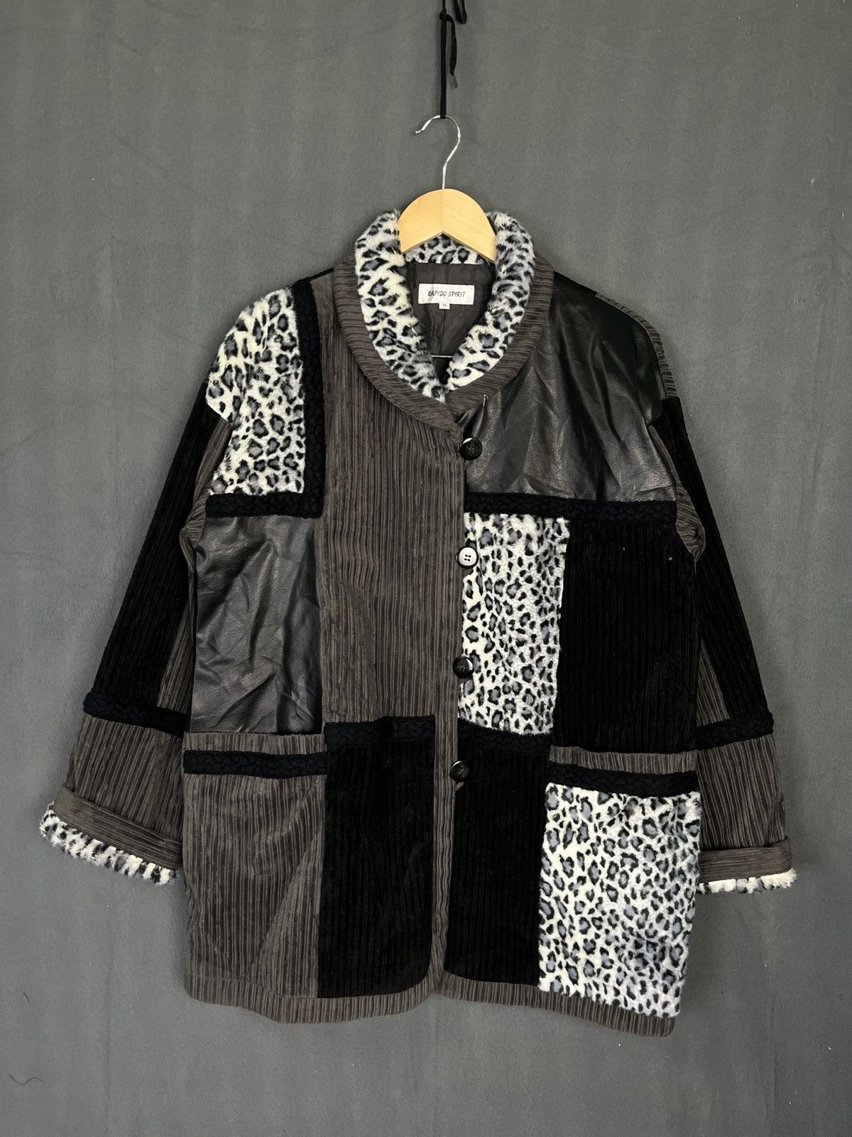 Beauty Beast × Genuine Leather × Japanese Brand Rapido Spirit Patchwork Leather Corduroy Jacket Size US L / EU 52-54 / 3 - 1 Thumbnail
