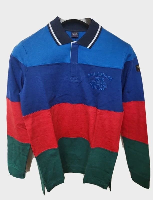 Paul & Shark RRP320€ PAUL&SHARK sz L Polo Yachting Long Sleeves Striped Size US L / EU 52-54 / 3 - 1 Thumbnail