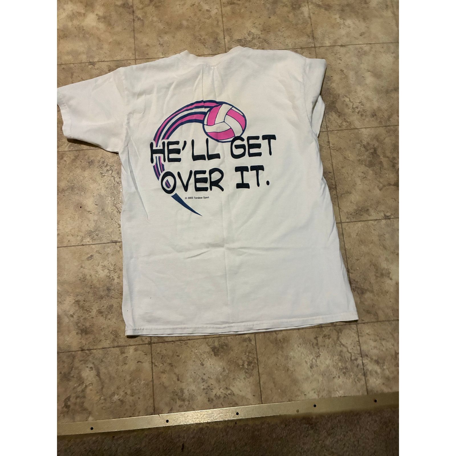 Other Vintage Volleyball Boyfriend T-Shirt Medium 2003 White Faded Size M / US 6-8 / IT 42-44 - 5 Thumbnail
