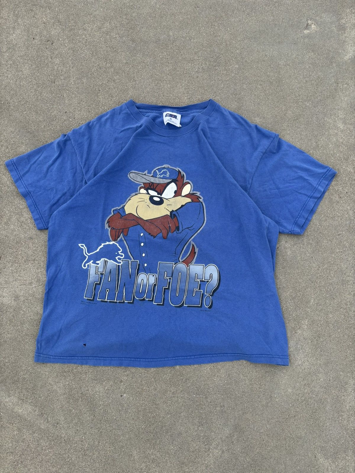 CSA Vintage 1998 Detroit Lions Taz Looney Tunes T Shirt Size US XL / EU 56 / 4 - 1 Thumbnail