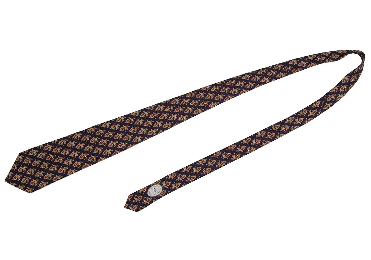 Dior Paisley Silk Tie in Navy Blue Size ONE SIZE - 2 Thumbnail