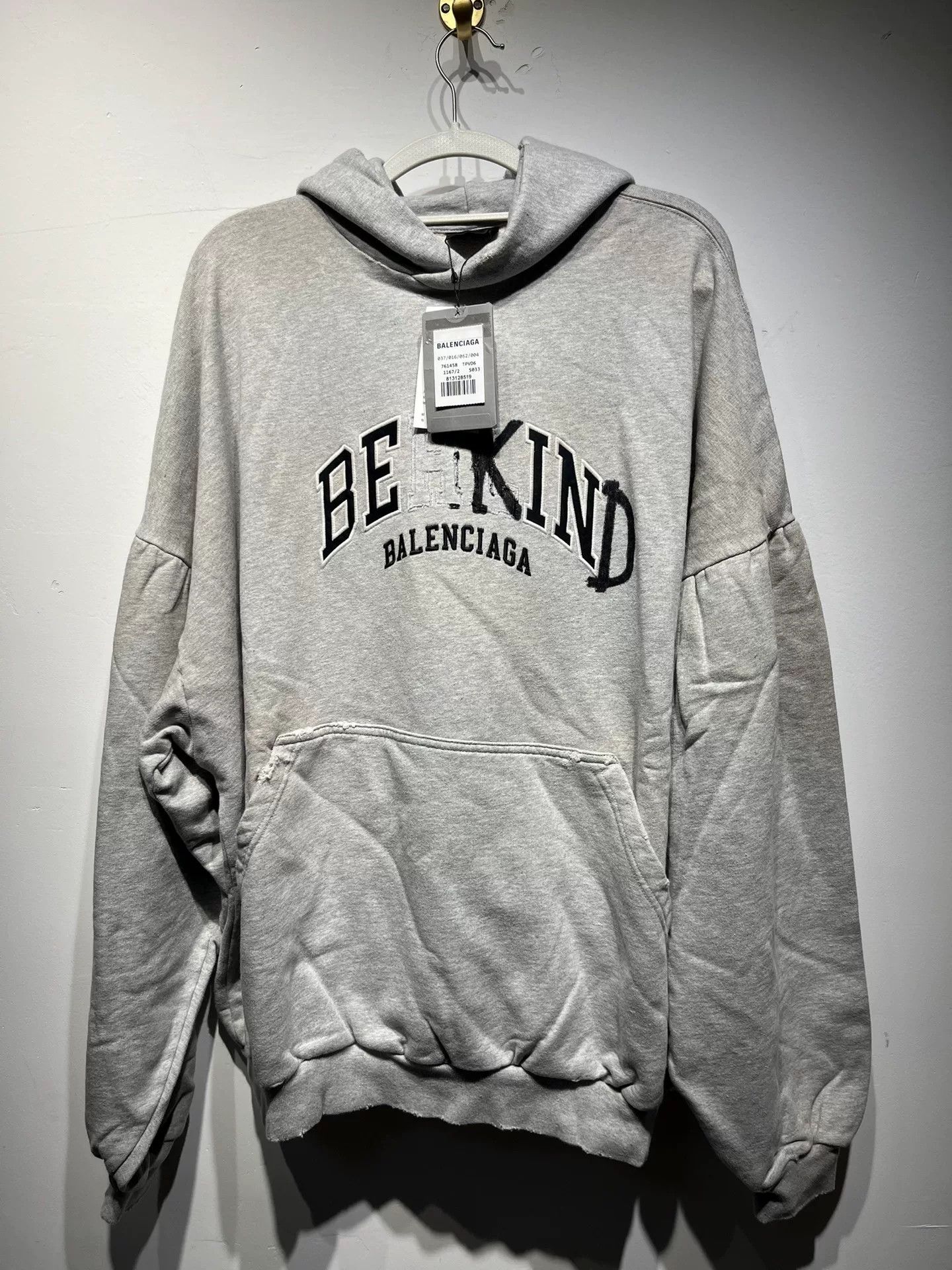 Balenciaga Balenciaga Retro Printed Gray Hoodie 2 Men Size US XS / EU 42 / 0 - 1 Thumbnail
