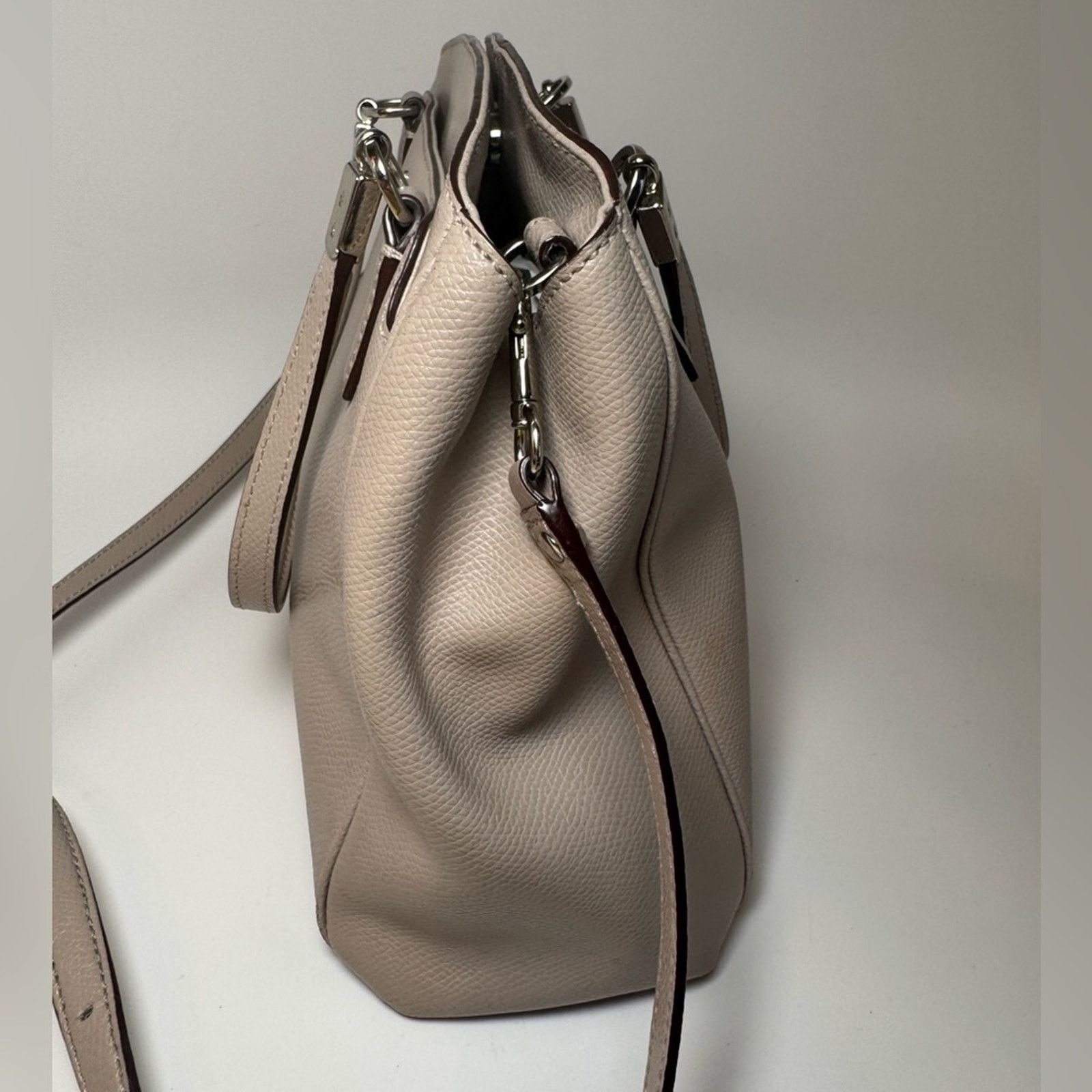 Coach Coach Minetta Crossgrain Leather Satchel/Crossbody Taupe Size ONE SIZE - 9 Thumbnail
