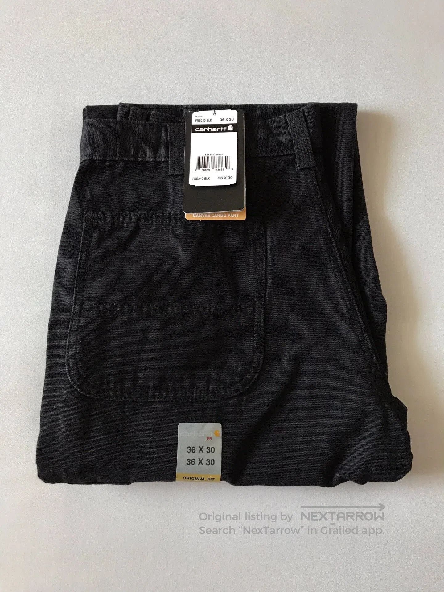 Carhartt Carhartt FRB240 Black Cargo Work Pants. Size US 36 / EU 52 - 1 Thumbnail