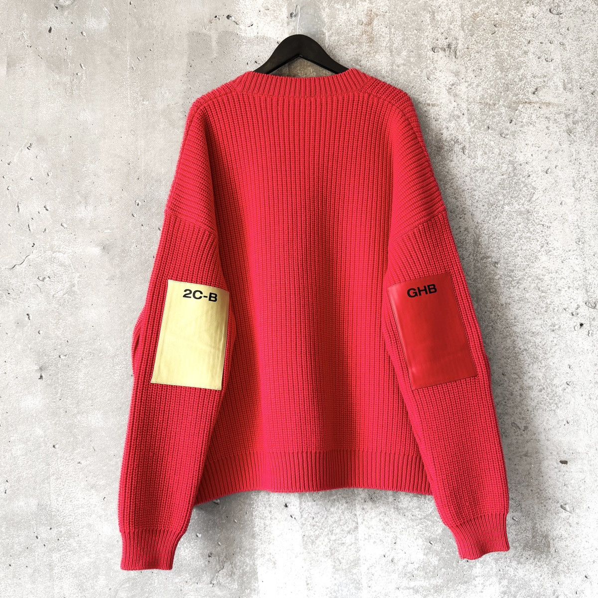 Raf Simons AW18 “Drugs” Oversized Wool Knit Elbow Patch Cardigan Size US XL / EU 56 / 4 - 3 Thumbnail