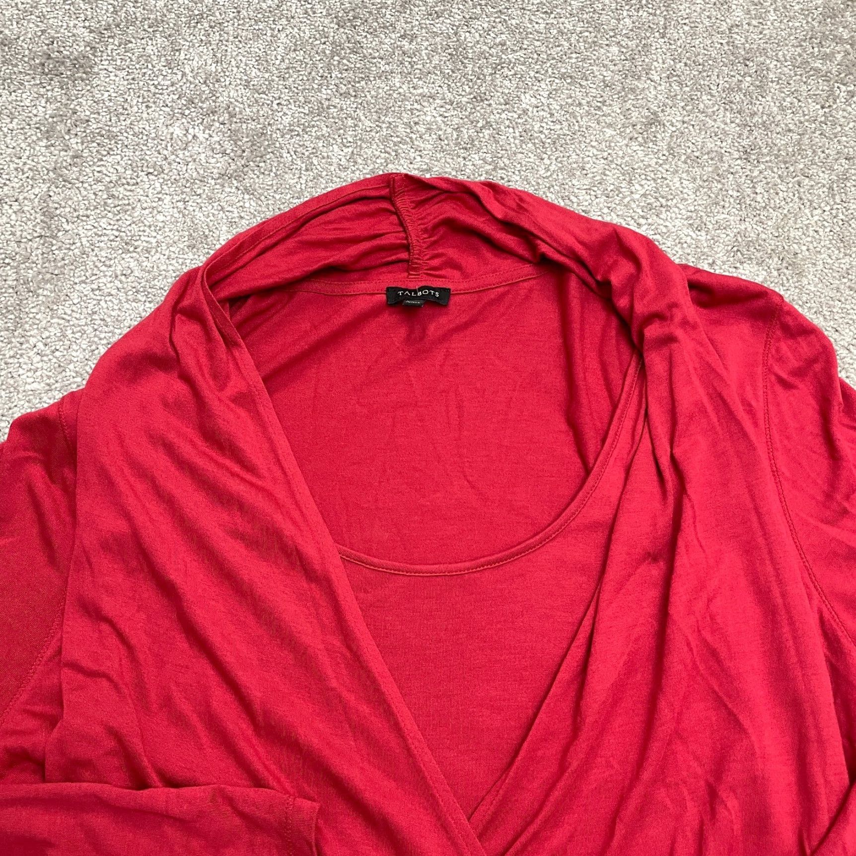 Talbots Talbots Red Long Sleeve Tunic Blouse Womens XL Rayon Blend Casual Size XL / US 12-14 / IT 48-50 - 3 Thumbnail