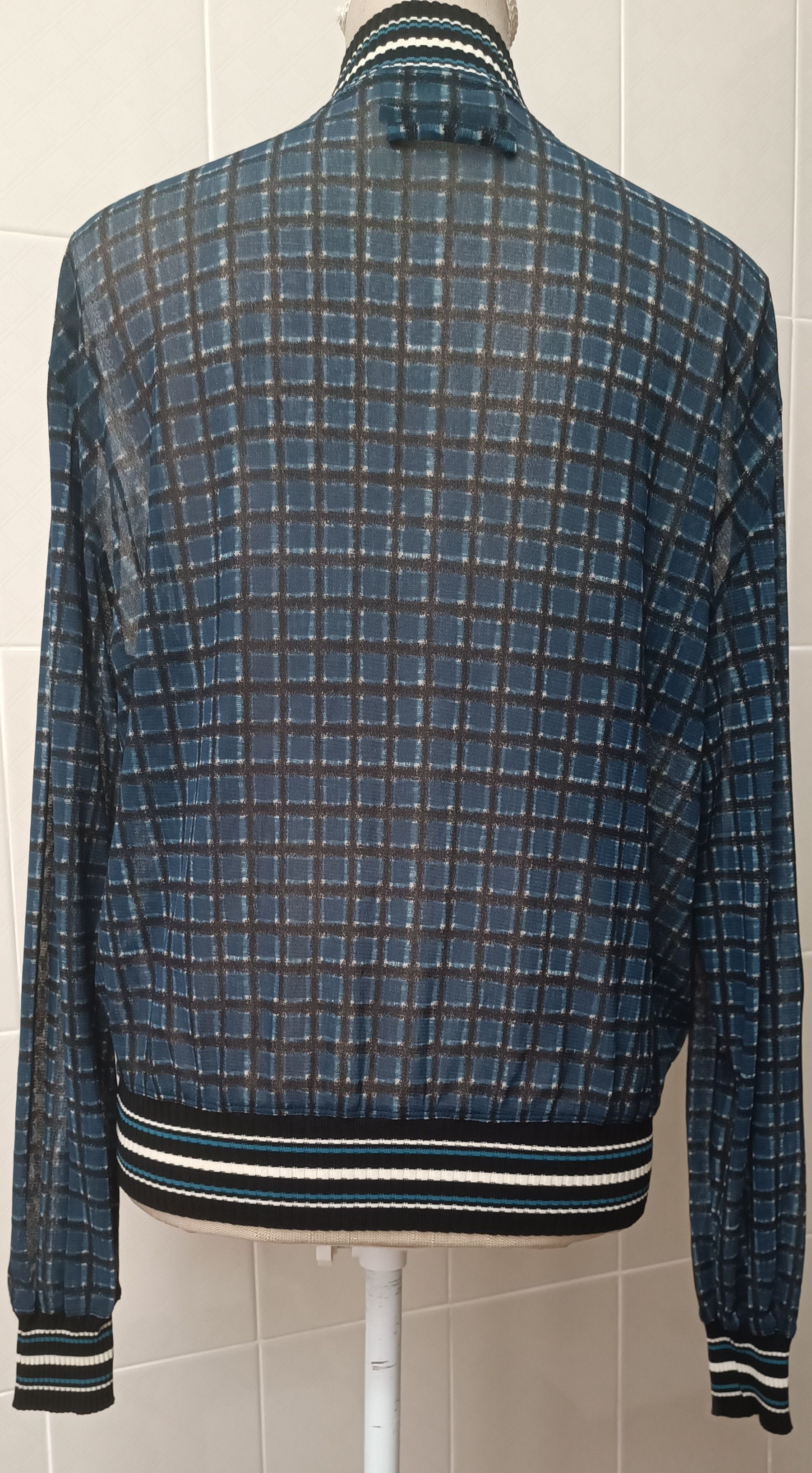 Jean Paul Gaultier SS1999 - Light jacket in nylon mesh with a checkered print Size US S / EU 44-46 / 1 - 6 Thumbnail