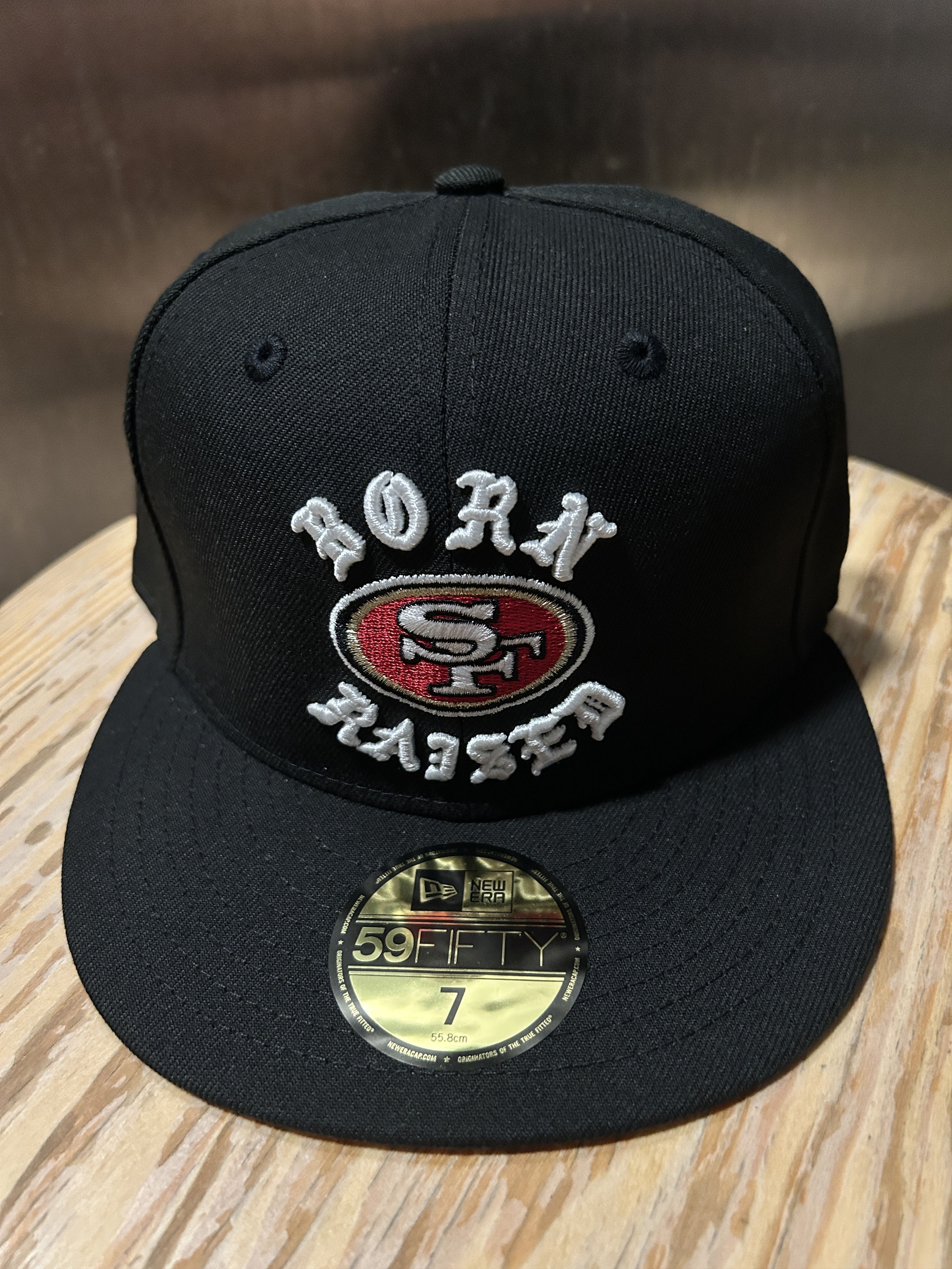 (7) BORN X RAISED + 49ERS FITTED ROCKER HAT: BLACK
