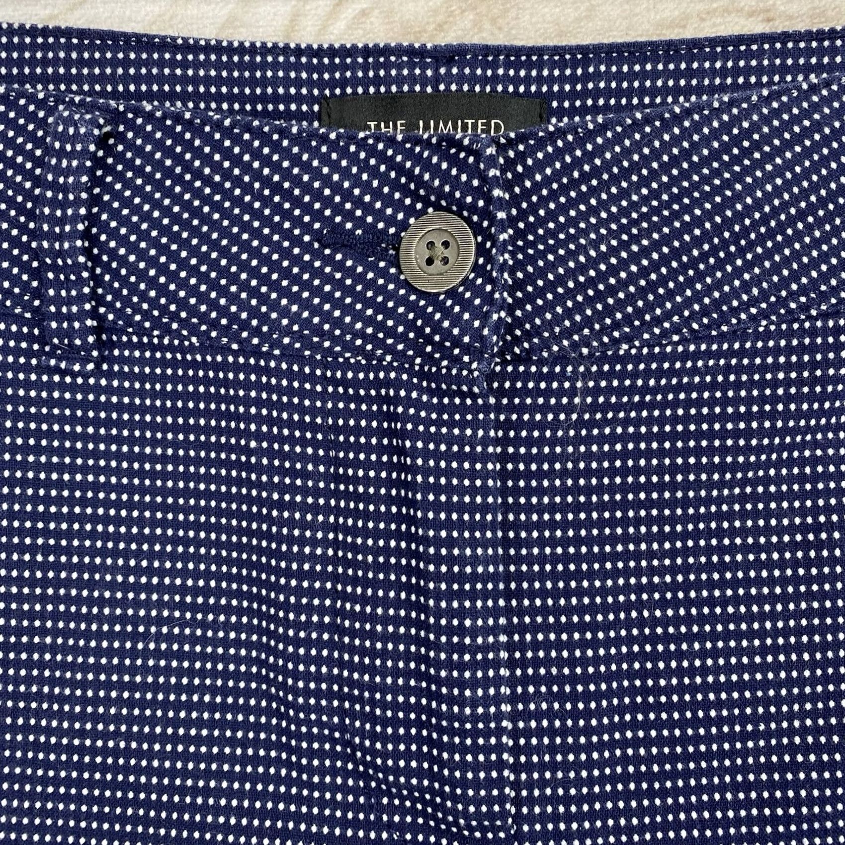 Vintage The Limited Shorts Womens 16 Blue Polka Dot Stretch Twill Classic Preppy Pockets Size 38" / US 16 / IT 52 - 3 Thumbnail
