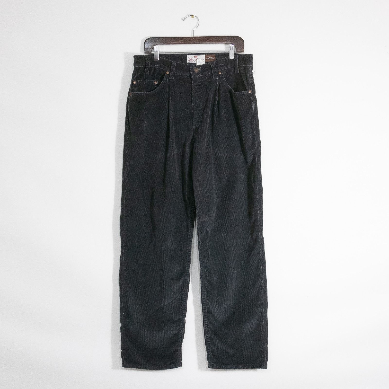 Levi's Vintage 90s Levis Corduroy Pants 34x31 Pleated Distressed Size US 35 - 1 Thumbnail